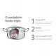 Caçarola Funda 20cm 3,6 Litros Professional Em Aço Inox Tramontina Fundo Triplo Com Tampa Plana Detalhe Satinado